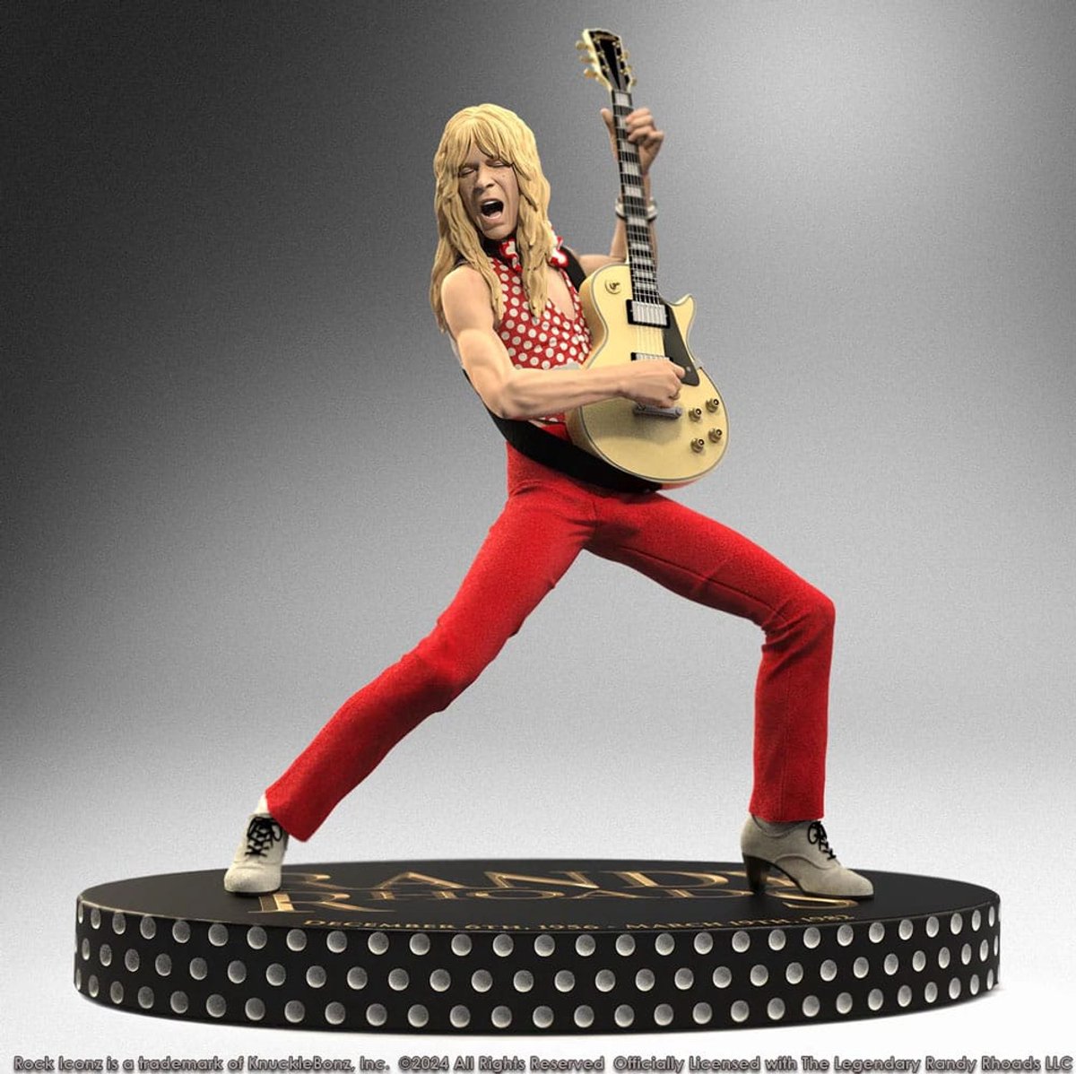 Knucklebonz Randy Rhoads IV Rock Iconz Statue The Early Years Red Version 24 cm Beeld