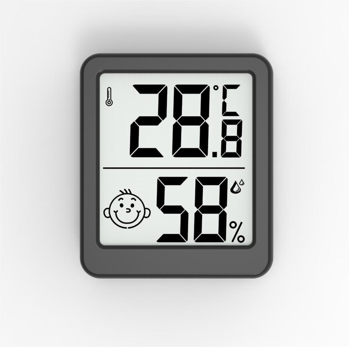 Zeer Nauwkeurige Digitale Thermometer - Binnenthermometer - Hygrometer - Vochtigheidsindicator Met Groot Scherm En Thermometer - Perfect Voor Het Bewaken Van Huizen En Babykamers - Zwart