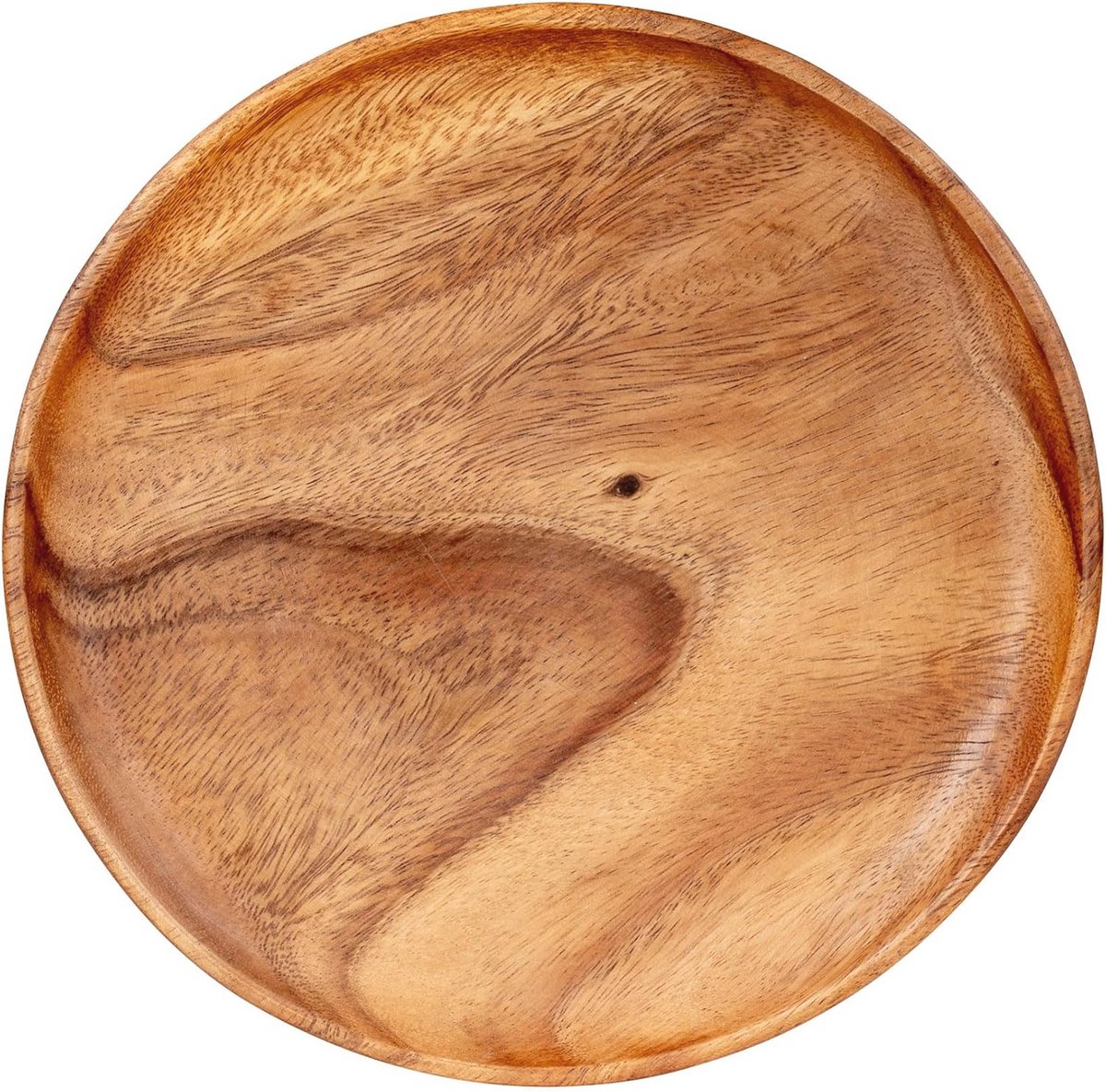 Rond houten bord 25 cm van acaciahout - veelzijdig snack- en fruitbord