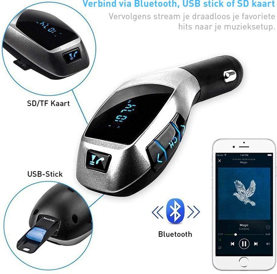 Kit voiture adaptateur Bluetooth X5 MP3 / Appels mains libres dans la  voiture / Kit... | bol
