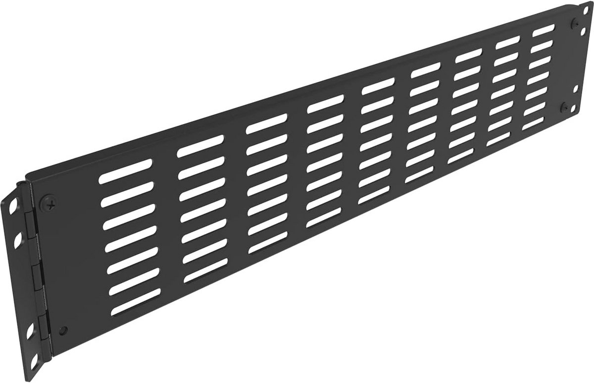 Blindpaneel 2HE met Scharnier en Ventilatie voor 19 Inch Serverkasten