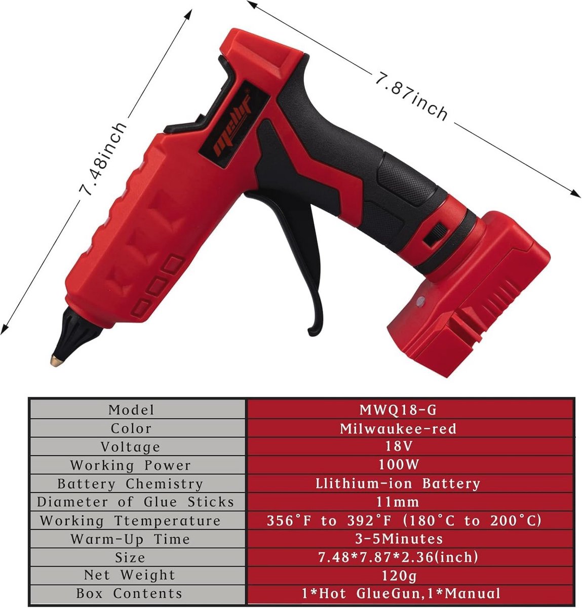 Draadloos 100W Lijmpistool met 11mm Lijmstokken - Ideaal voor Knutselen en Projecten