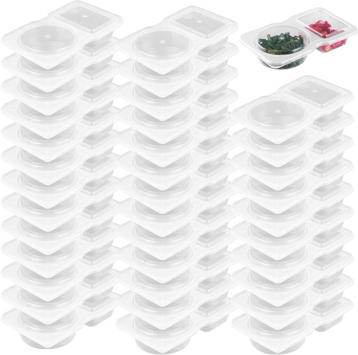 Allecta - Tweekamer Kruidenpotjes Opbergdozen voor Specerijen en Sauzen