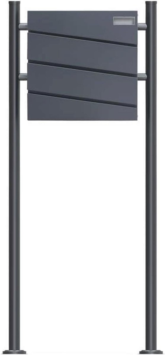 Staande brievenbus - Vrijstaande postbak - Post ontvangen - Met krantenvak - 120 cm hoog - Antraciet