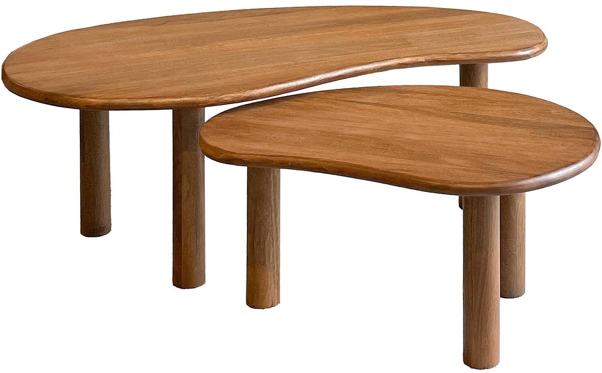 Goossens Elan Salontafel - Hout - 110 x 39 x 60 cm - Rond - bruin