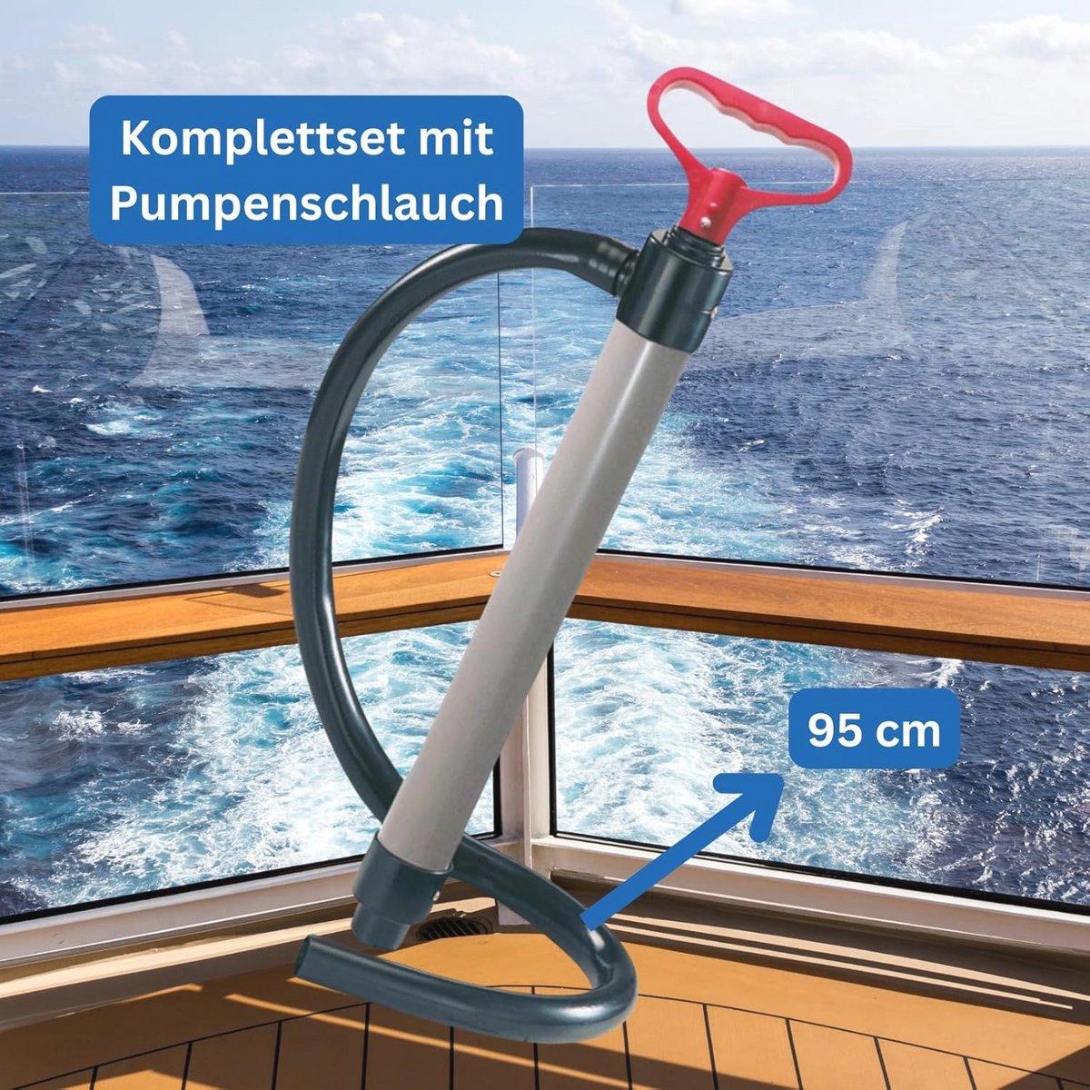 SAWESTO Handwaterpomp, 3 maten, stroomloos, voor tuin en boot, maat 390 mm, 0,59 l per slag thumbnail 3