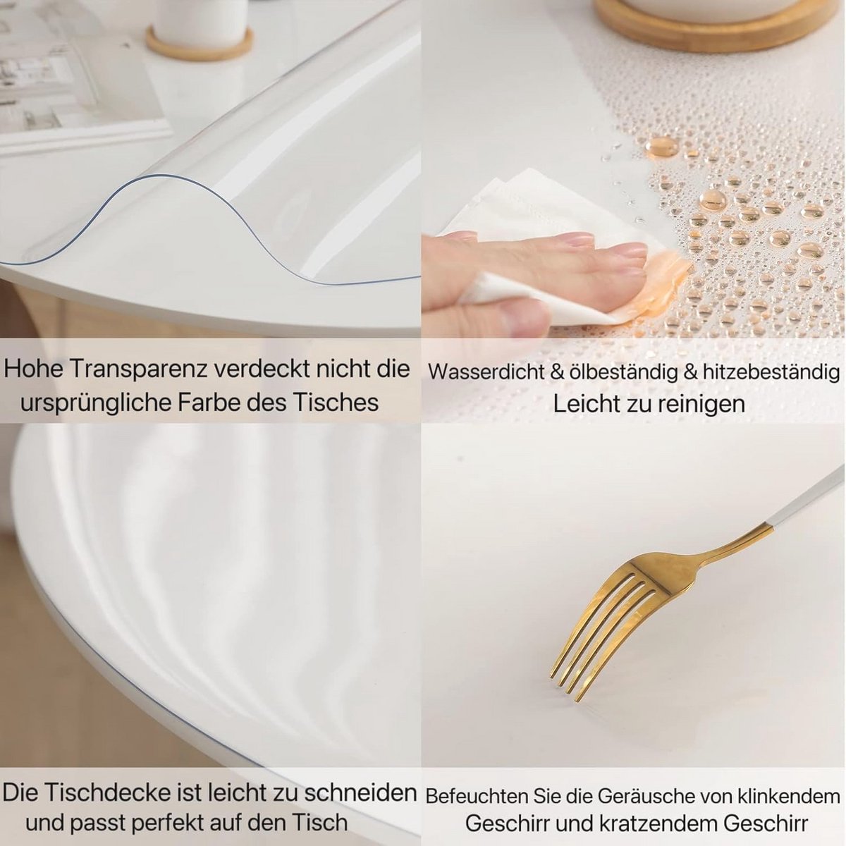 Rond Transparant PVC Tafelkleed - Waterdicht en Beschermend - 80 cm Diameter