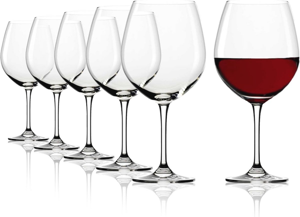 Bourgogne Wijnglazen Set van 6 - Kristallen Vaatwasser- en Schokbestendig