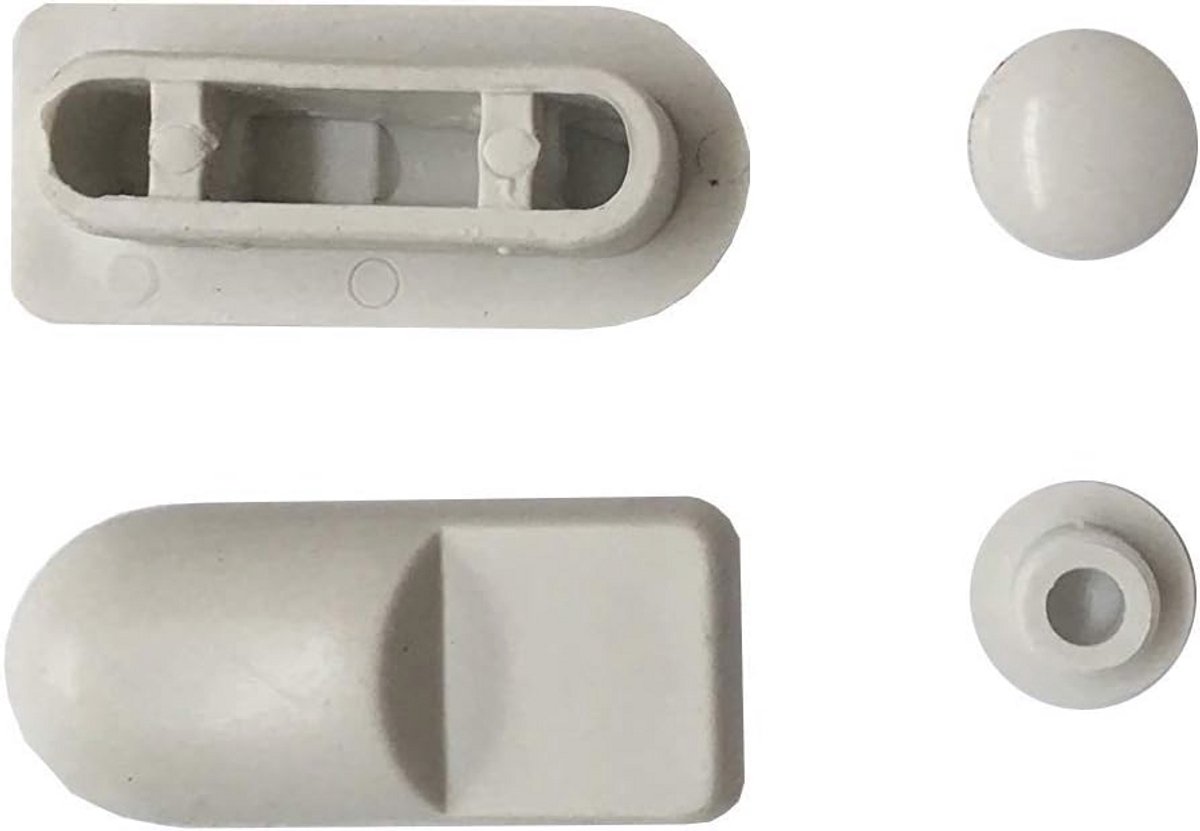 Set rubberen buffers voor thermoplasten stoelen - wit, chroom