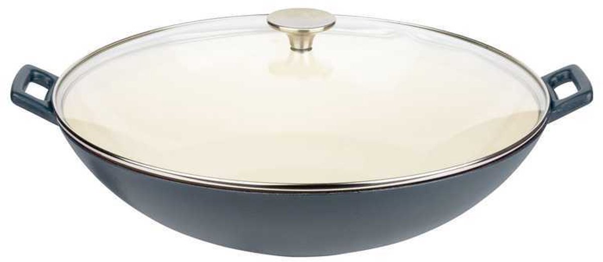 GSW gietijzeren wok, Ø 36 cm Matt Blauw
