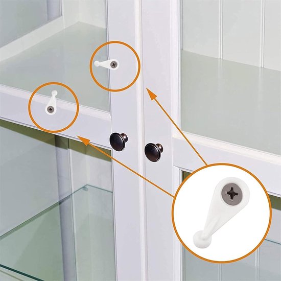 Allecta - Glazen houder clips kit voor glazen kastdeuren - 50 stuks