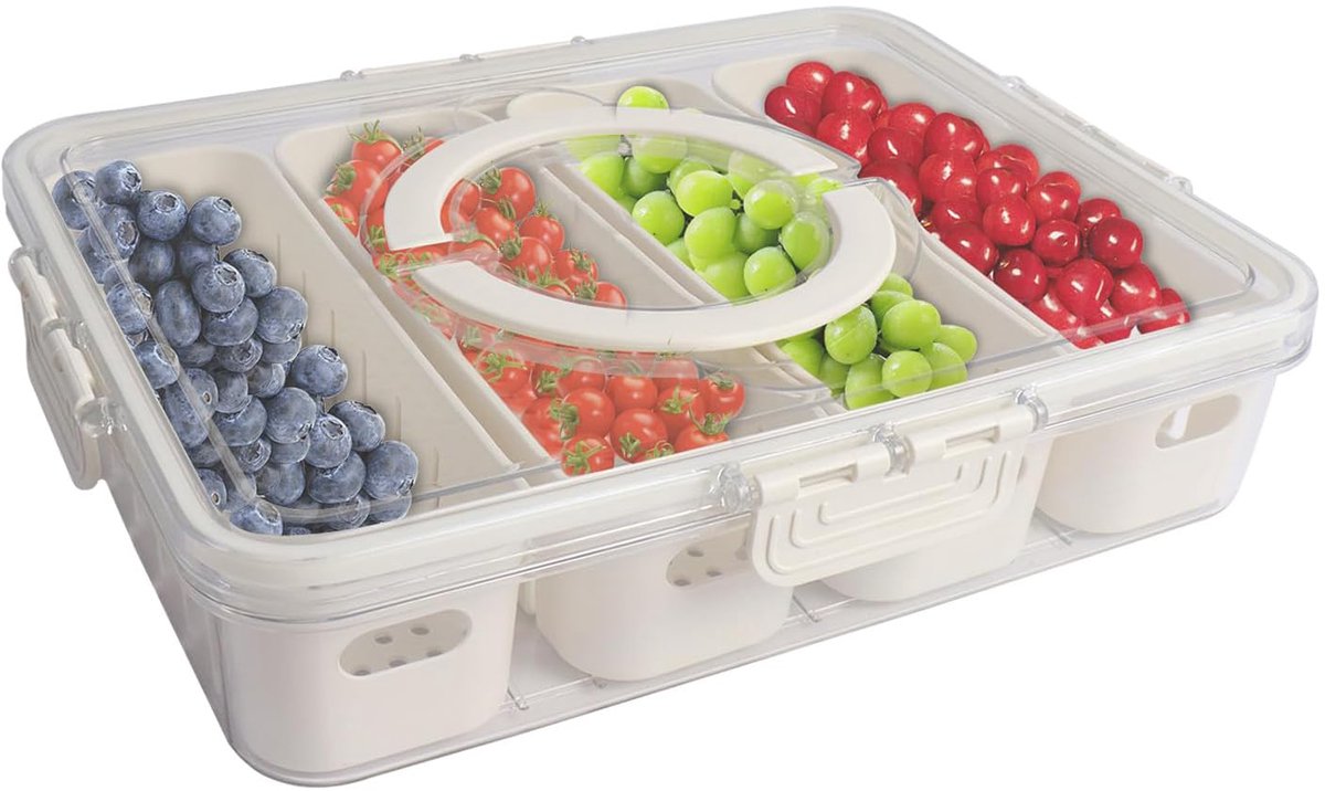 Unyqoos® Stapelbare vershouddozen met afdruipmanden voor groenten en fruit