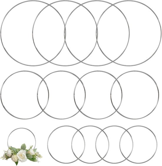 DIY Knutselringen 3 Mm Dik 6 Gouden Metalen Ringen - 20cm, 25cm, 30cm Diameter - 3mm Dik - Voor Dromenvangers, Macramé & Knutselen Bloemistiek Ringen