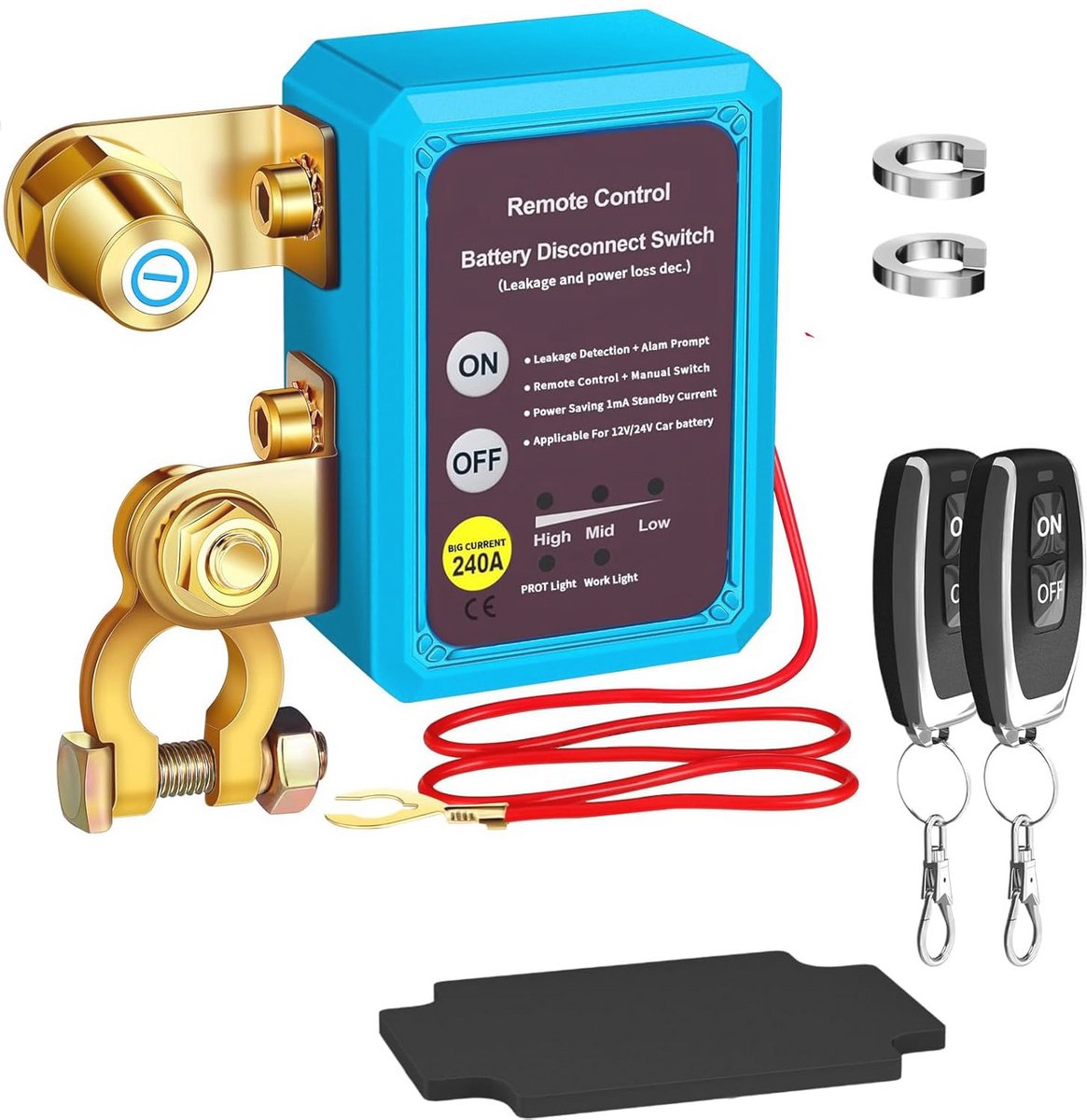 Draadloze afstandsbediening batterij scheidingsschakelaar 12V 240A voor auto en camper