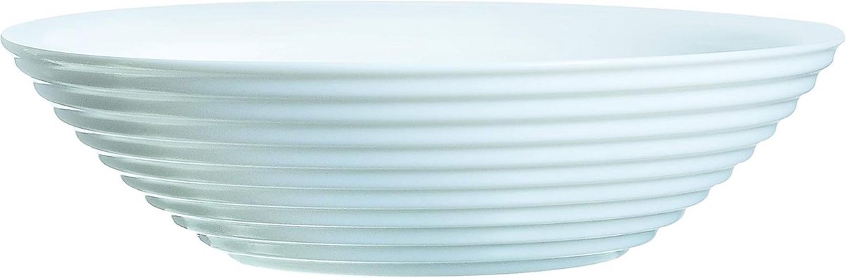 Schaal/soepbord 20 cm van gehard glas in wit