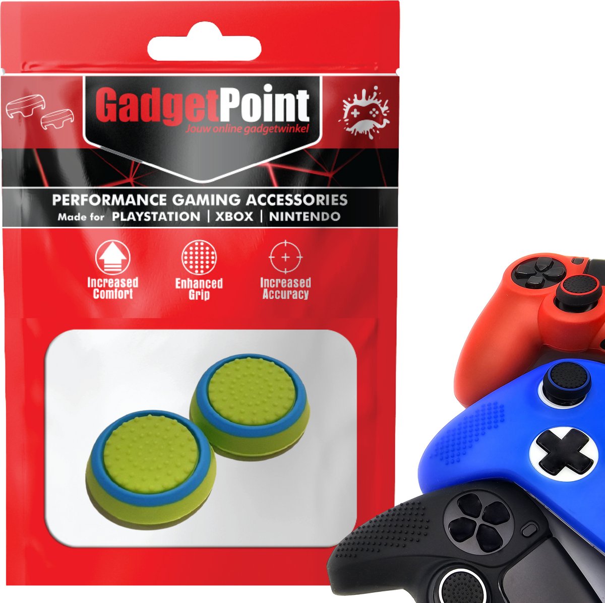 Bol.com Gadgetpoint - Thumb Grips voor PlayStation, PS5, Xbox X/S, One & Switch Pro Controller - Gaming Thumbgrips - Performance... aanbieding