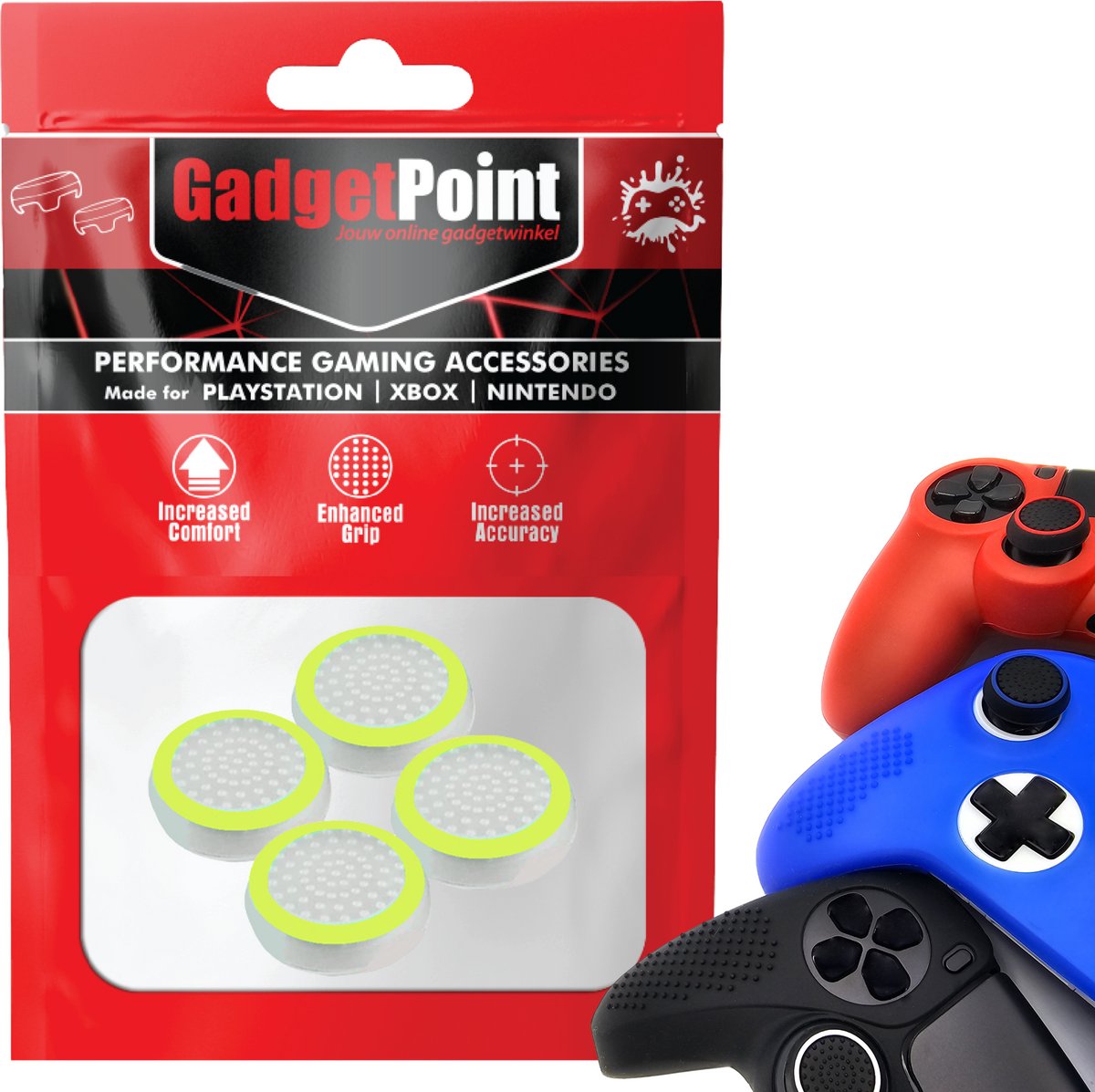 Bol.com Gadgetpoint - Thumb Grips voor PlayStation, PS5, Xbox X/S, One & Switch Pro Controller - Gaming Thumbgrips - Performance... aanbieding