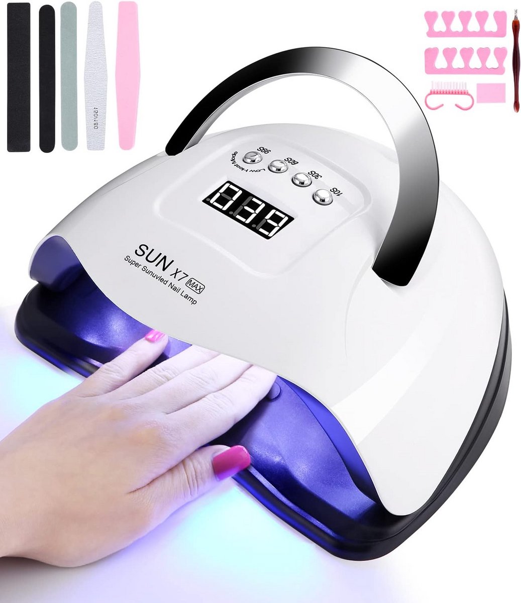 Professionele 220W UV nageldroger met 4 timers en LCD-display