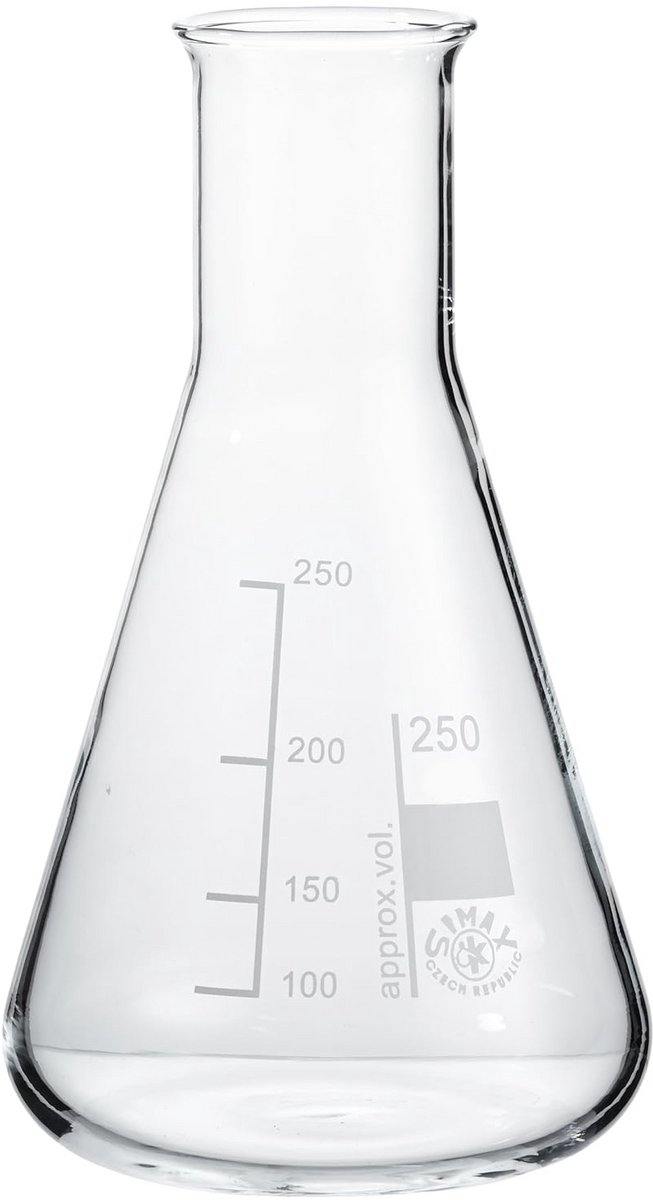 Erlenmeyer-zuiger 250 ml met Nauwe Hals - Verpakking van 10 Stuks