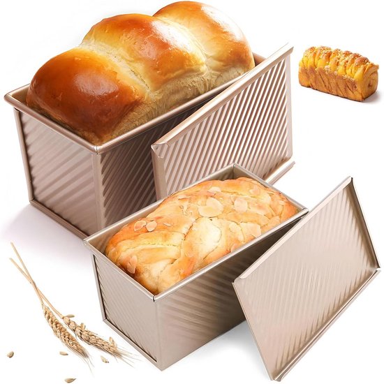 lafo Broodbakvorm met deksel, rechthoekig, roségoud, brood-bakvormset