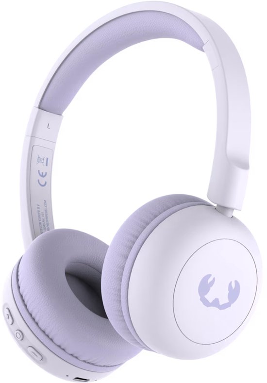 Kids draadloze koptelefoon Bluetooth Fresh ’n Rebel on ear zwart paars 35 uur speeltijd volumebegrenzing
