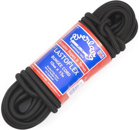 10MM LASTOFLEX Bungee Cord Zwart - Duurzaam en Sterk Koord voor Vrijetijd en Doe-Het-Zelf — afbeelding 3