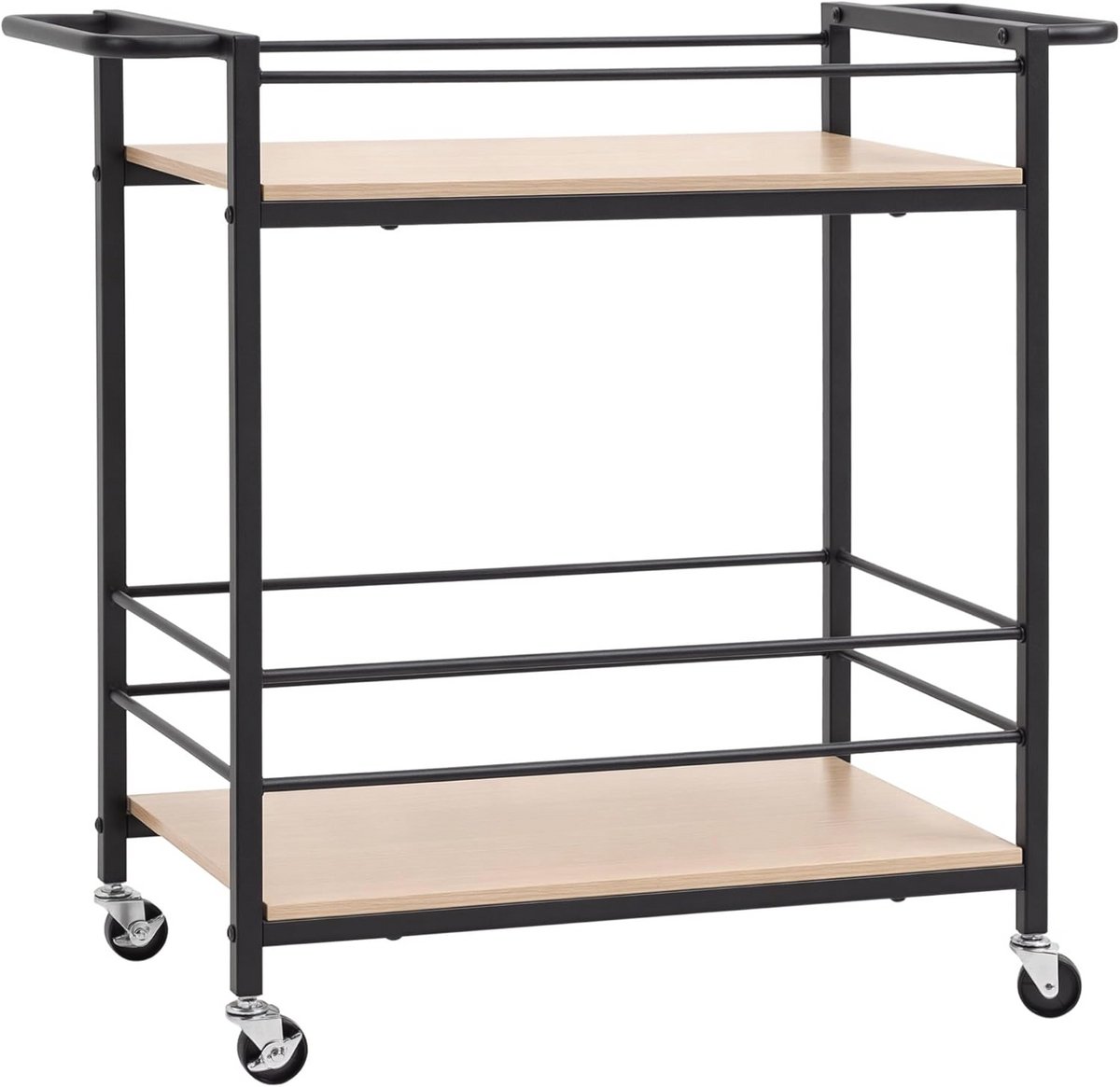 Keukenwagen met 2 niveaus, draagvermogen 60 kg, multifunctioneel en handig