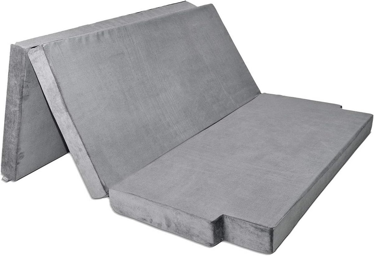 Vouwmatras voor VW T5/T6 California Beach - 200x150x10cm, Donkergrijs, Opvouwbare Slaapmat