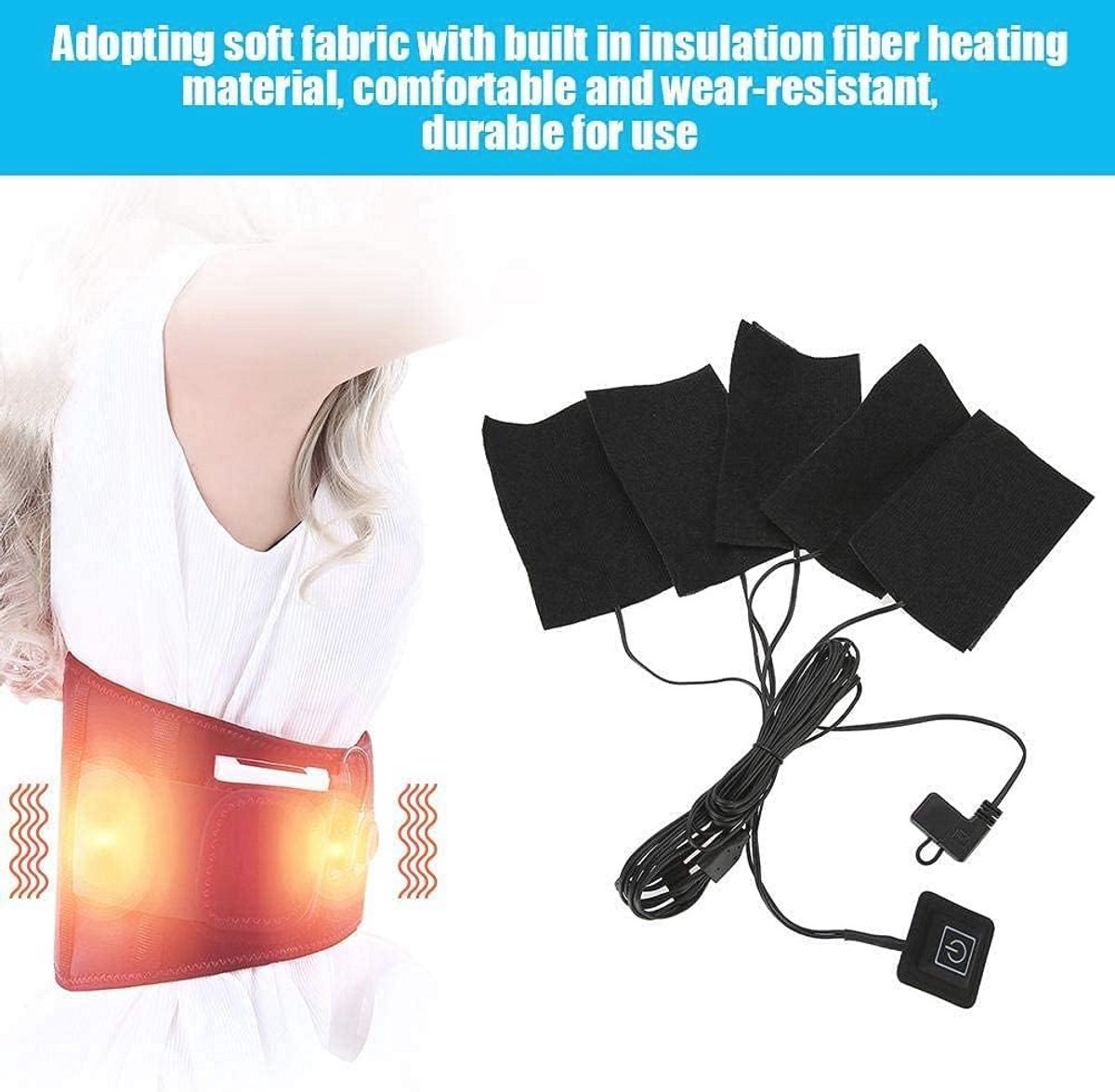 5-in-1 USB Verwarmingskussen voor Nek, Rug en Buik – Comfortabele en Draagbare Verwarming