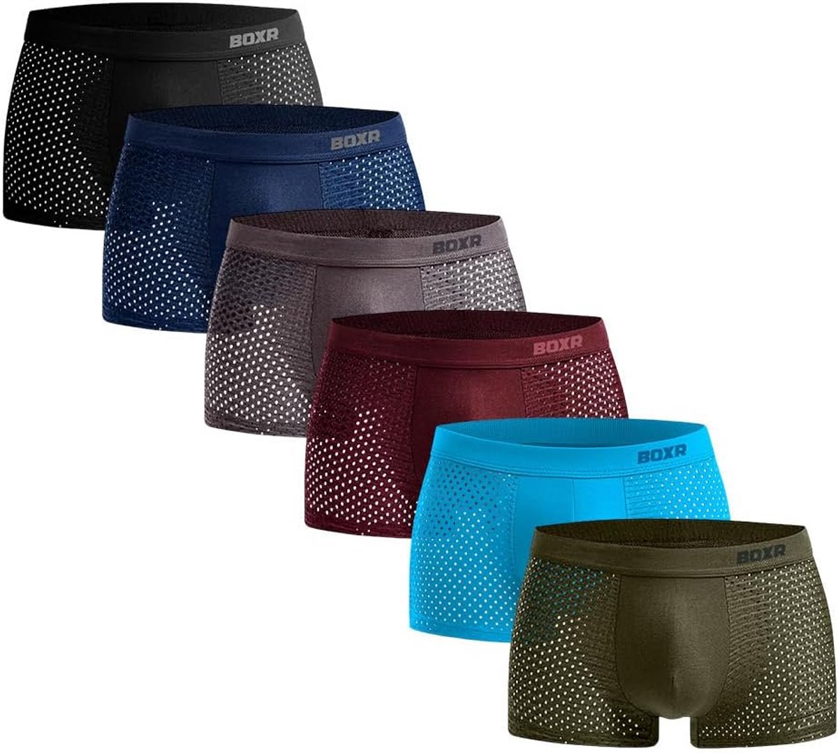 Set van 6 Bamboe Boxershorts voor Heren - Zijdezacht en Ademend