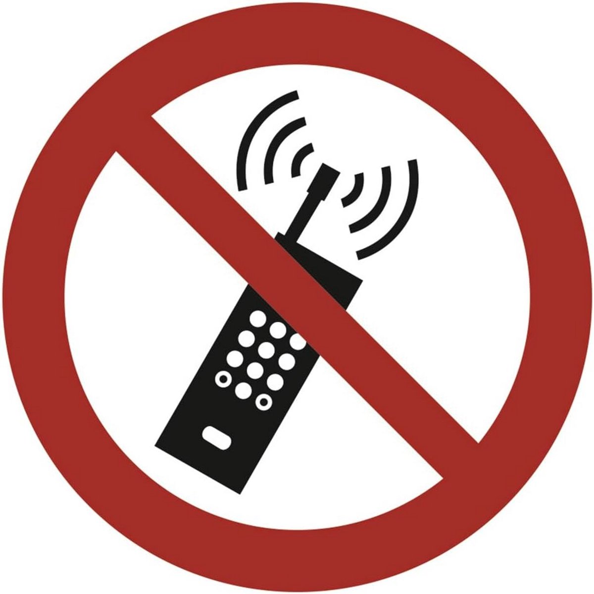 Verbodsbord mobiele telefoon ASR A1.3 / DIN 7010 aluminium 20 cm Ø