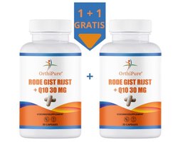 OrthiPure - Rode Gistrijst - Q10 - 30mg - 30 capsules - 1+1 Gratis - Monacoline K -zonder statines - cholesterol verlagen zonder bijwerkingen