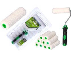Verfroller Microfibra 11 cm - Duurzame Lakrollen met Rubberen Handgreep voor Schilderwerk