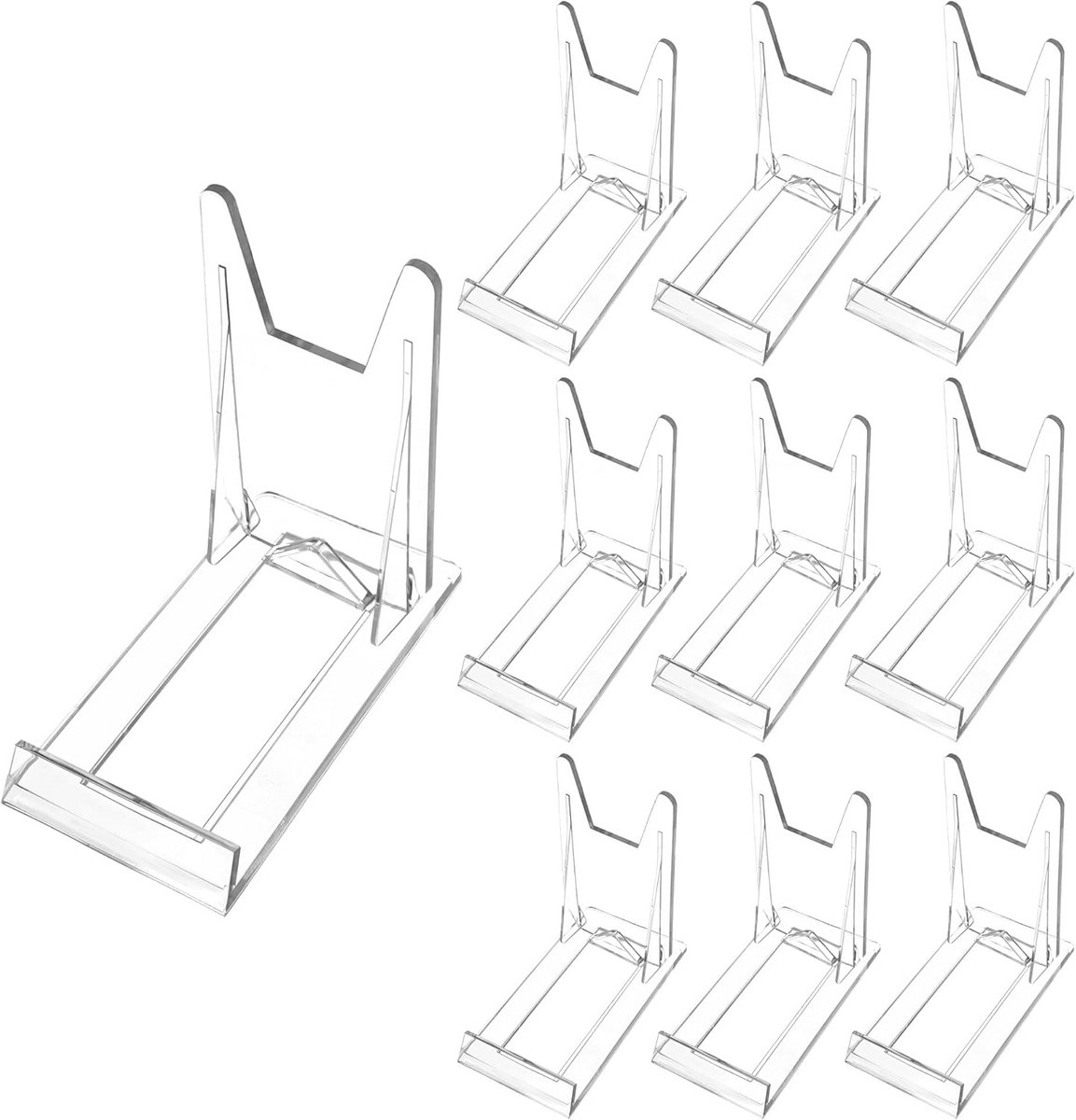Bordenstandaard 10 stuks - Verstelbare kunststof standaard voor decoratieve displays