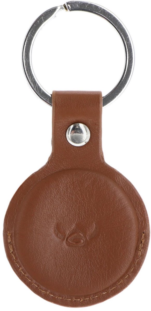 Golden Head Leren sleutelhanger Polo Schlüsselanhänger für AirTag 5114 Cognac bruine