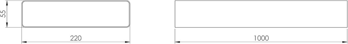 Plat Ventilatiekanaal 1 Meter 220 x 55 mm - Hoogwaardig Kunststof (PVC)
