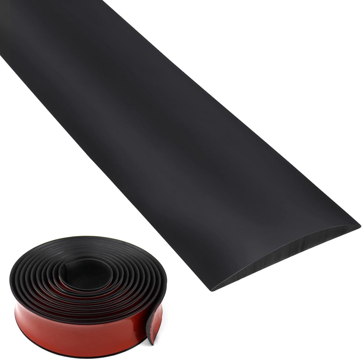 Overgangsprofiel - Zelfklevend - Voor Vloeren - Zwart 3 meter 5 cm breed