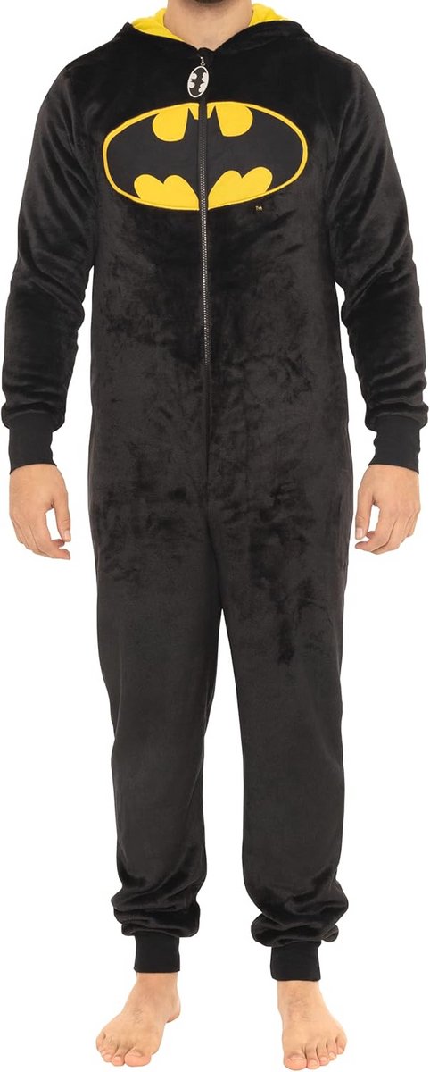 Heren Fleece Onesie met Batmotief | Comfortabele Loungewear voor Volwassenen | Perfect als Cadeau voor Feestdagen en Verjaardagen