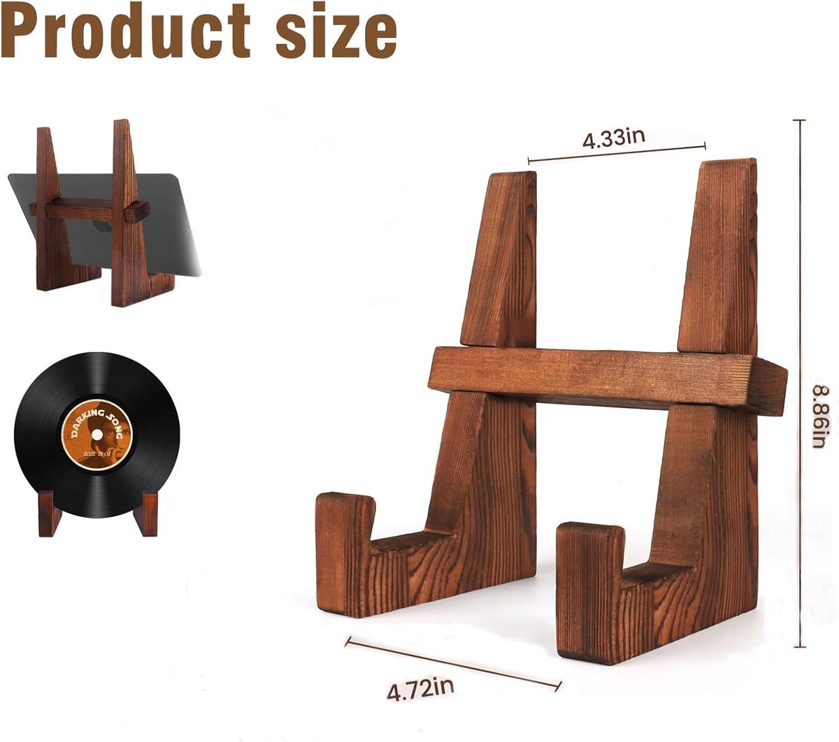 Kookboekstandaard - Boekenstandaard Hout - Rek - Boeken Houder - Kookboekhouder - Leesboek Standaard - Muziekboek - Tablet Standaard - Bordenrek - Rekken - Book holder - Bordenstandaard - Bordenhouder - Bladzijdehouder — cadeau in Kookcadeaus - foto 5