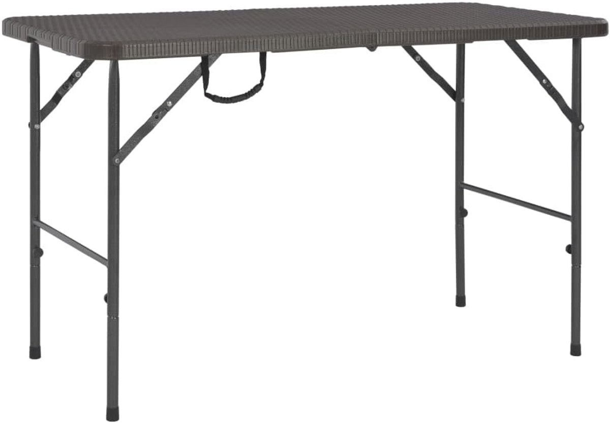 Vouwbare TuinTafel Rattan-Look HDPE Bruin - Ideaal voor Buiten
