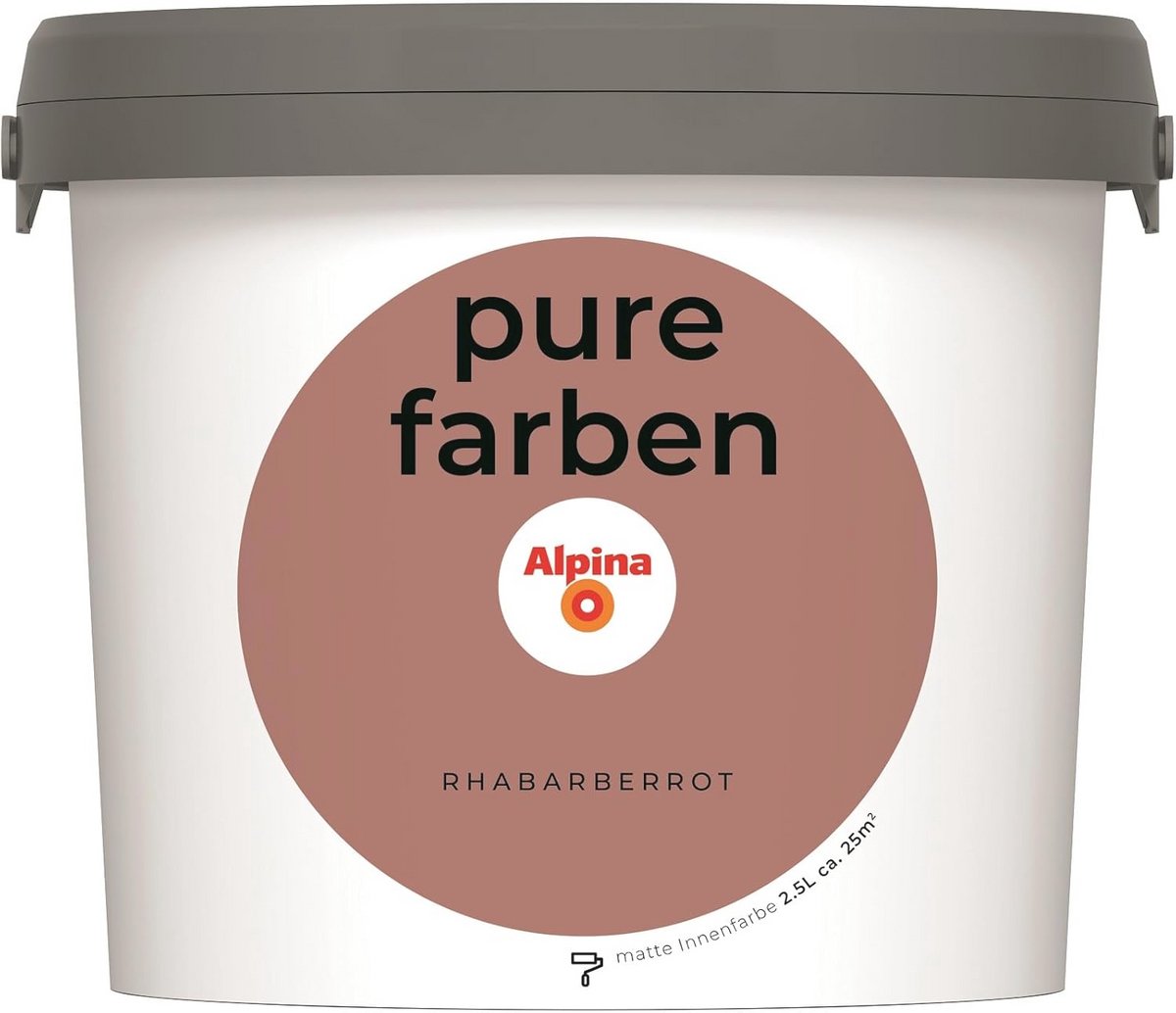 Kleuren muurverf Rabarberrood - Duurzaam, Ademend, Goed Dekkend - 2,5 L