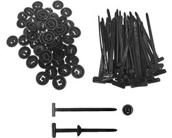 200 stuks nylon universele kabelbinders met borgclip – Zware kwaliteit, zelfvergrendelend – UV-bestendig – Autobevestigingsclips voor bumper, spatbord, motorbescherming – Multi-inzetbaar voor auto, huis & garage