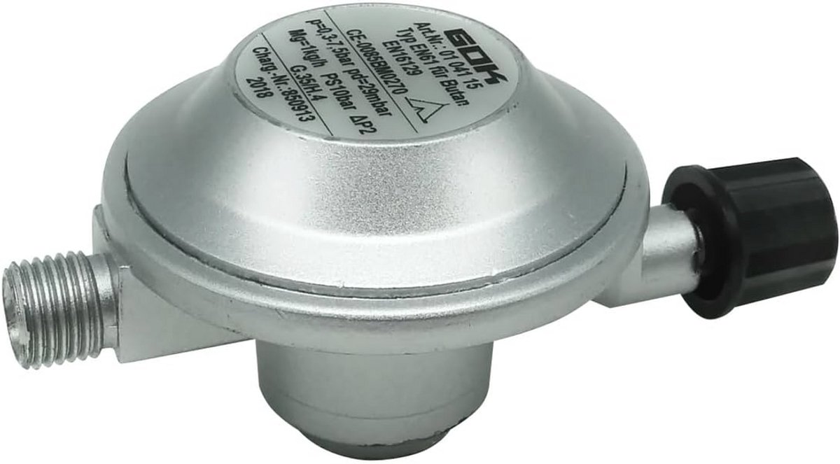 Gasdrukregelaar voor 1 kg gaspatronen - Werkdruk 50 mbar