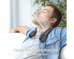 Draagbare bladloze nekventilator met 5000 mAh batterij - USB C oplaadbaar, 21 uur werktijd, 3 snelheden - Perfect voor buiten, reizen en tuinieren