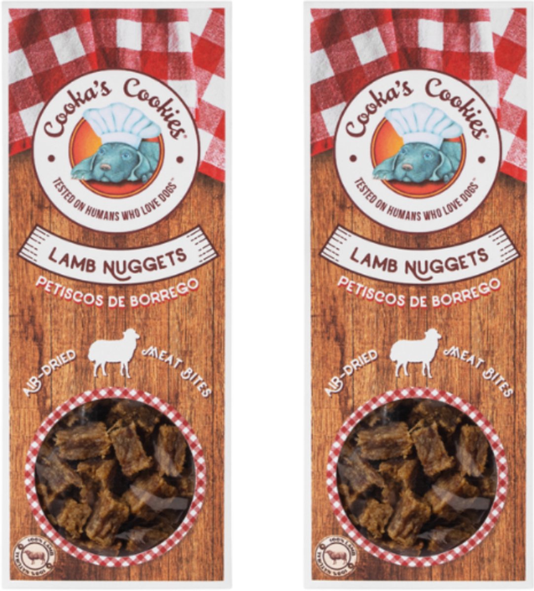 Cooka’s Cookies - Hondensnack Voordeel- Lamb Nuggets – 2-pack (2x60g) | 100% natuurlijke lamssnack hond | Rijk aan eiwit, calcium & magnesium
