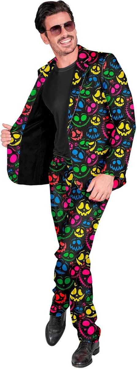 Spookkostuum voor heren met lichtgevende neongeesten - Halloween-verkleedkleding