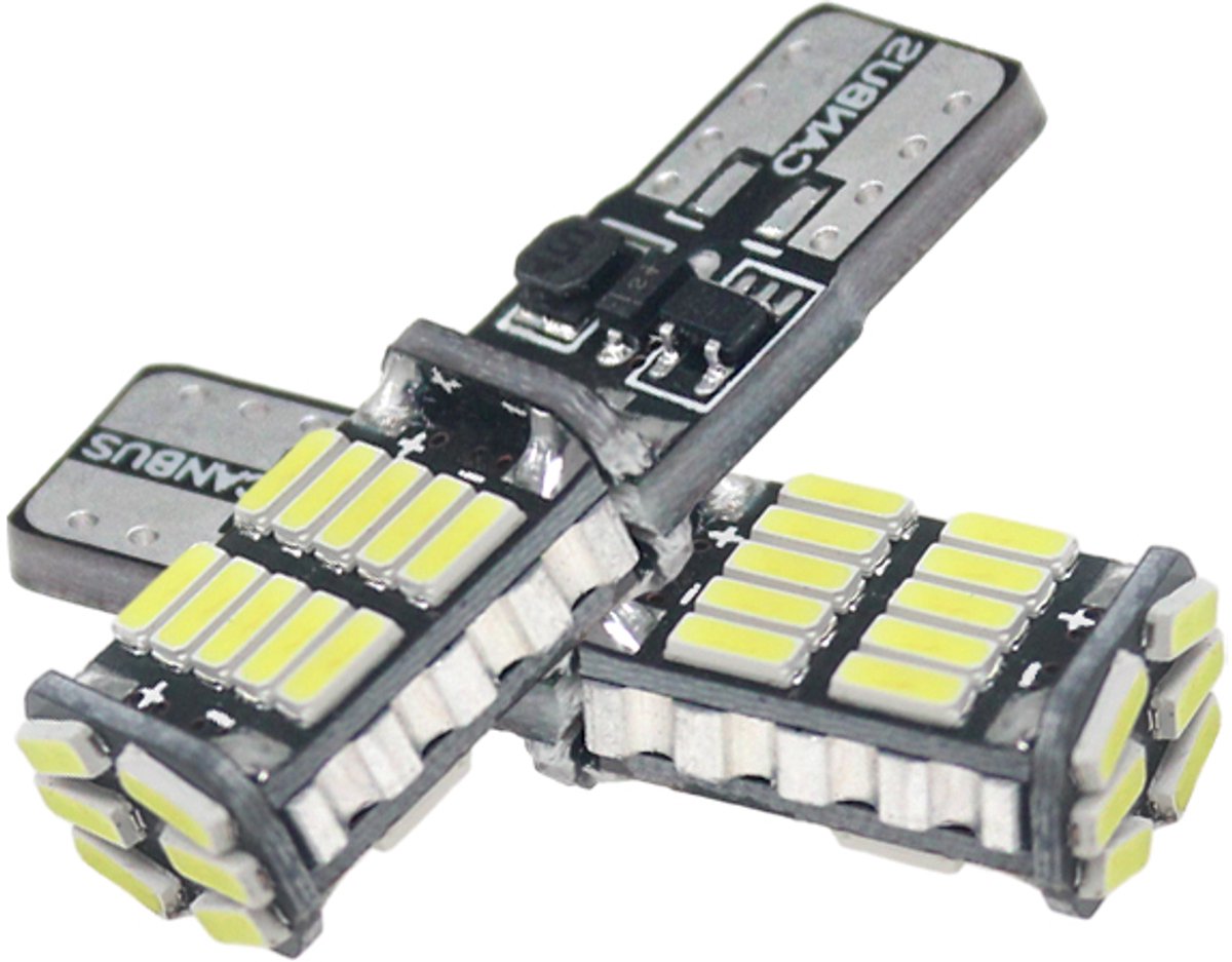 2x Led T10 Wit - Autolamp - High Power - W5W verlichting (set) - Stadsverlichting - Parkeerverlichting - Kentekenverlichting - Interieurverlichting