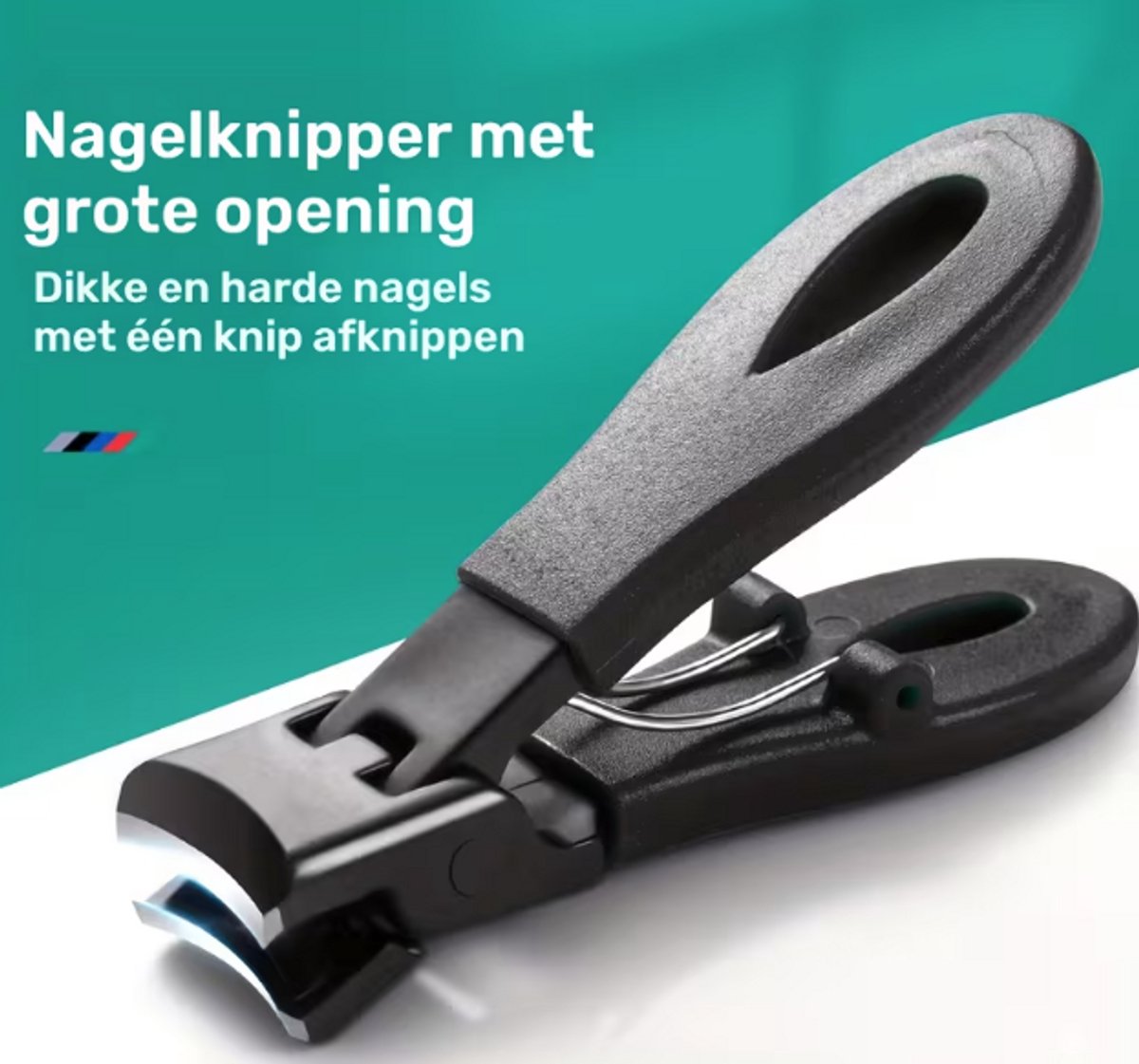 Nagelknipper met Anti-Spat Opening, Scherpe Manicure en Pedicure Gereedschap voor Dikke Nagels - zwart