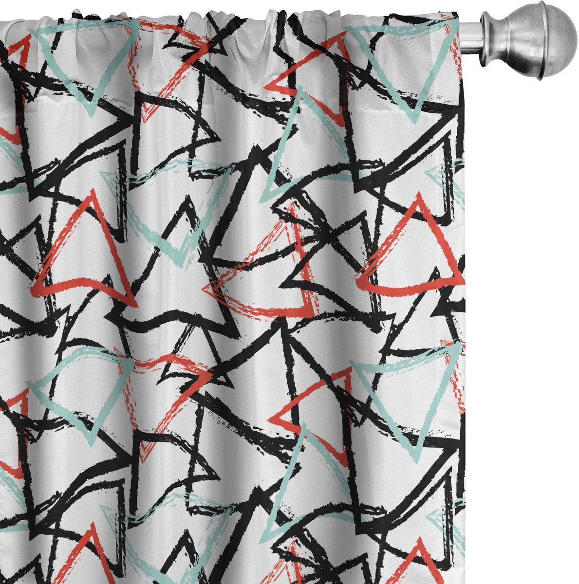 ABAKUHAUS Grunge gordijnen – 2x75x225 cm – mintgroen vermiljoen – microvezel