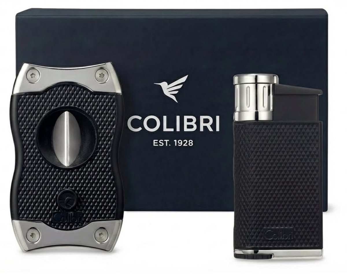 Colibri Evo sigarenaansteker & SV-cut sigarenknipper geschenkset mannen - windbestendig stormaansteker - Gunmetal - aansteker getest tot 3000m hoogte - de ultieme vaderdag cadeau voor mannen